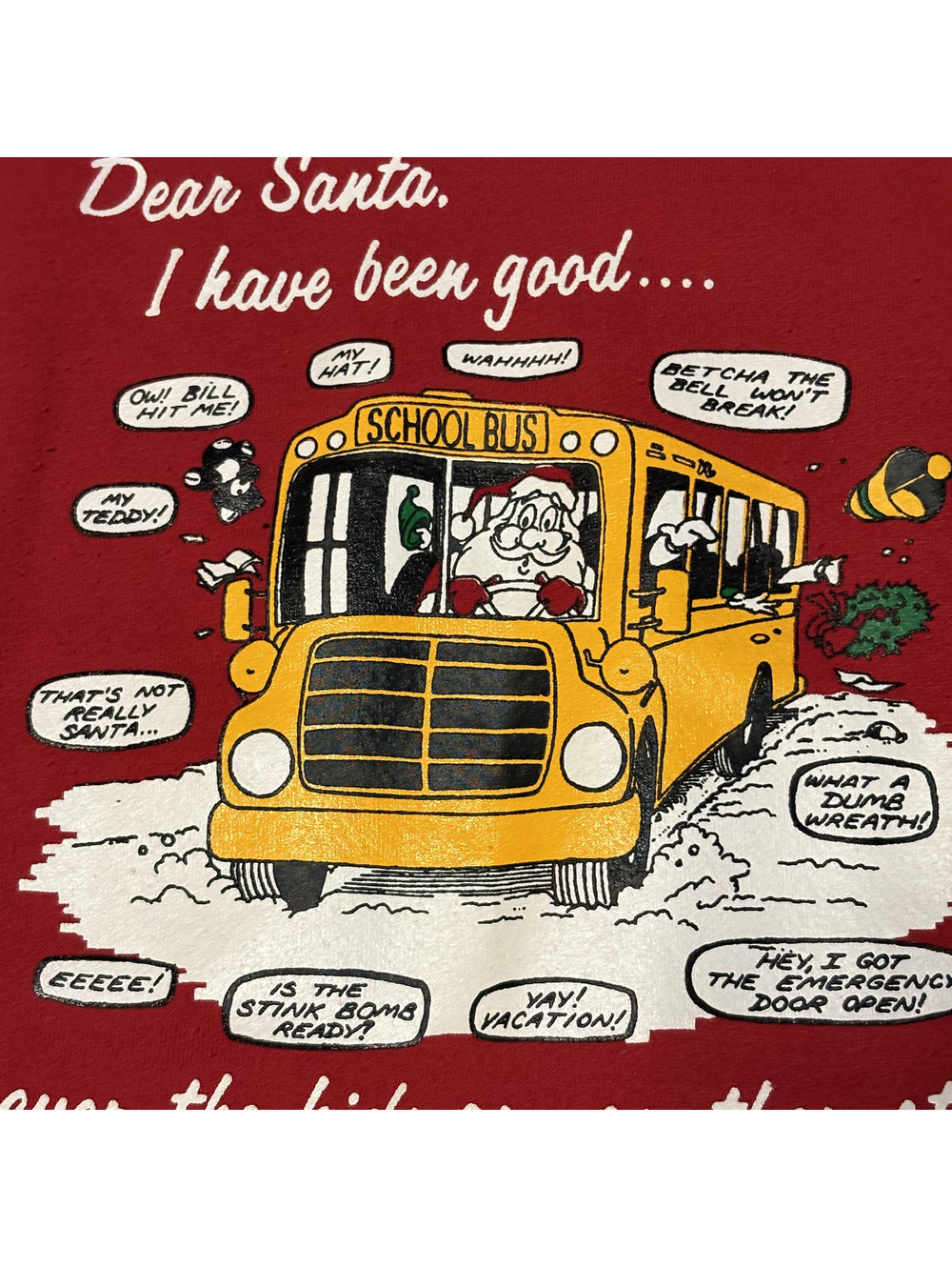 Vintage 90's Lee Women's Christmas Sweatshirt with School Bus Graphic XL - Picture 2 of 6